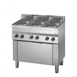 Cucina elettrica 5 piastre potenziata, forno elettrico ventilato