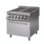 Cucina elettrica, 4 piastre quadre, su forno elettrico statico